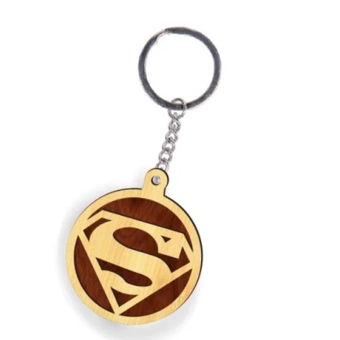 Breloc din lemn 3D, woodmag, 50 mm, Superman