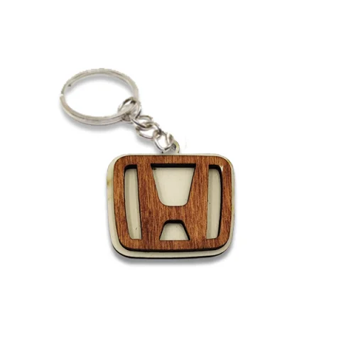 Breloc din lemn 3D, woodmag, 45x45mm, cu logo-ul HONDA