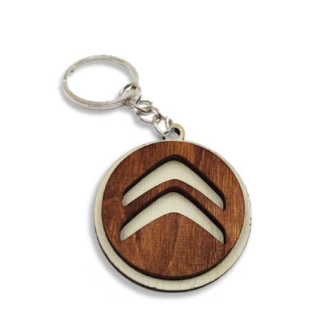 Breloc din lemn 3D, woodmag, 48x42 mm, cu logo-ul CITROEN