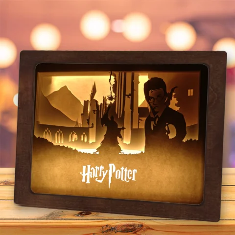 LightBox, Caseta luminoasa - Lampa de veghe 3D, Tematica Harry Potter 20x25 cm, iluminat led