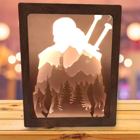 LightBox, Caseta luminoasa - Lampa de veghe 3D, Tematica The Witcher 20x25x7 cm, iluminat led