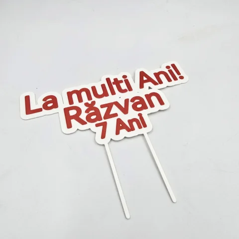 Topper personalizat tort – „La multi ani!” cu nume si varsta