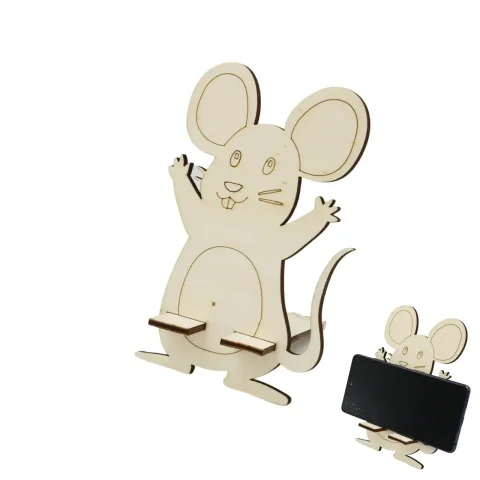 Suport universal de birou pentru telefon WoodMag, Model Soricel PD016 dimensiune 18x12 cm