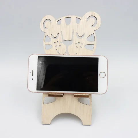 Suport universal de birou pentru telefon, docking station WoodMag, Model Tigrut PD08, dimensiune 20x11 cm