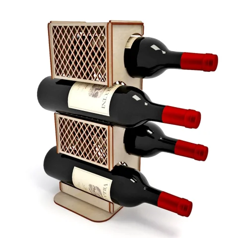 Suport pentru sticle de vin woodmag, 4 sticle, CVS01