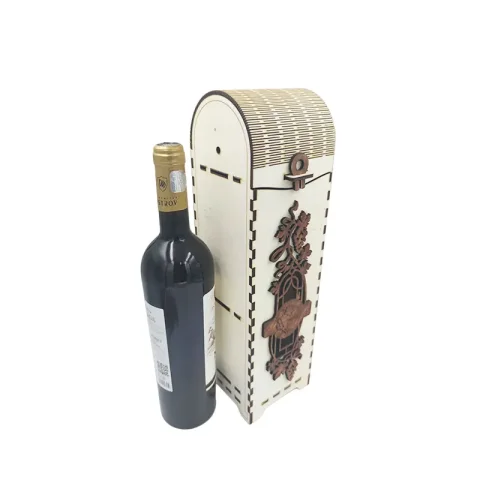 Cutie sticla de vin woodmag, fereastra, lemn natur, 9.6 x 9.6 x 36 cm