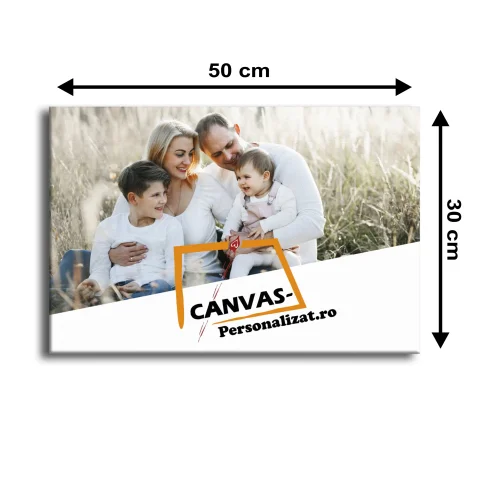 Tablou canvas personalizat 50x30 cm orientare orizontal, personalizat cu poza ta, Imagine de Familie, color, print pe panza Premium