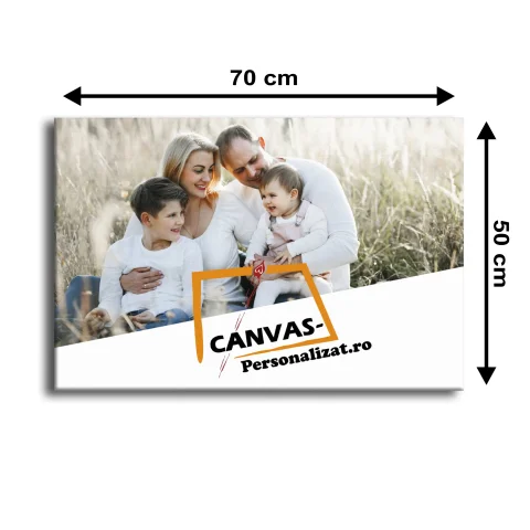 Tablou canvas personalizat 70x50 cm orientare orizontal, personalizat cu poza ta, Imagine de Familie, color, print pe panza Premium