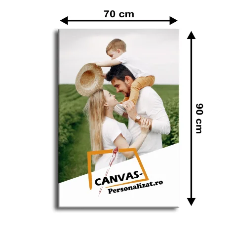 Tablou canvas personalizat 70x90 cm orientare vertical, personalizat cu poza ta, Imagine de Familie, color, print pe panza Premium