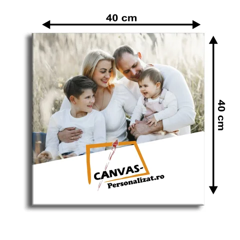 Tablou canvas personalizat 40x40 cm, Patrat, personalizat cu poza ta, Imagine de Familie, color, print pe panza Premium