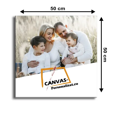 Tablou canvas personalizat 40x40 cm, Patrat, personalizat cu poza ta, Imagine de Familie, color, print pe panza Premium