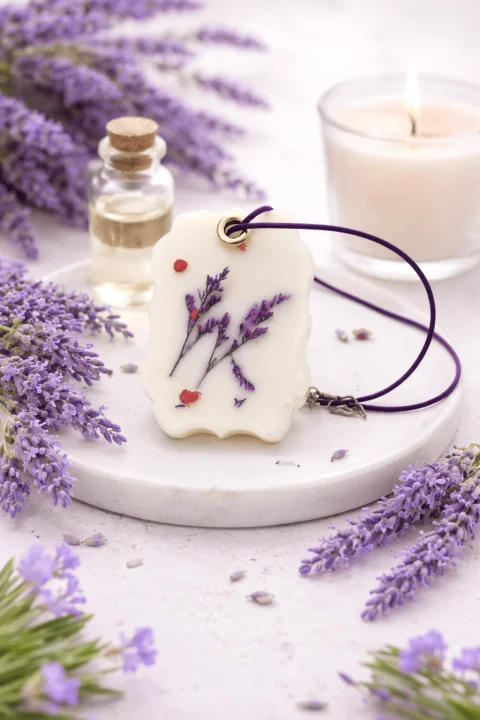 Set 3 Tablete Parfumate din Ceara de Soia pentru Dulap – Lavanda si Flori Uscate – Handmade