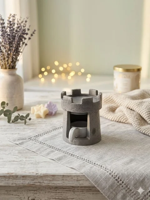 Vas de Aromaterapie "Castel Medieval" - Wax Melter Handmade Grey Art