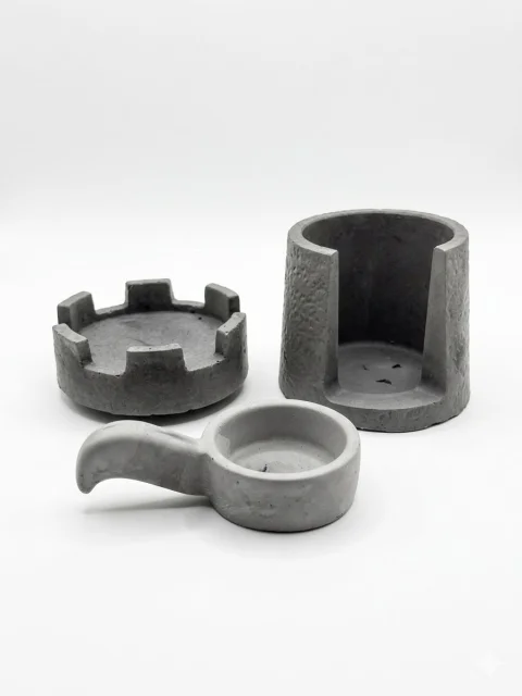 Vas de Aromaterapie "Castel Medieval" - Wax Melter Handmade Grey Art