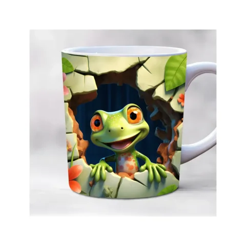 Cana cu imagine 3d Baby Frog 330ml, ceramica