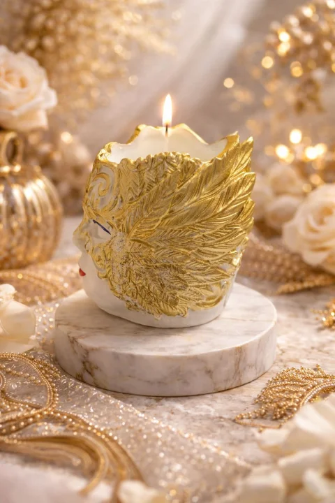 Lumanare Parfumata Sculpturala "Masca Venetiana - Gold & Red Royal"