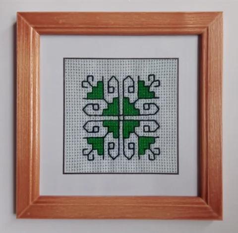 Rama cu motiv traditional lucrat manual - EQUILIBRIUM - VERDE
