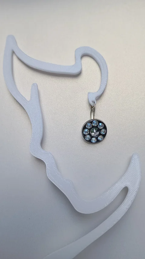 Cercei cu cristale Swarovski Crisyal Clear si Preciosa Comet Argent, moderni, tineresti 16mm
