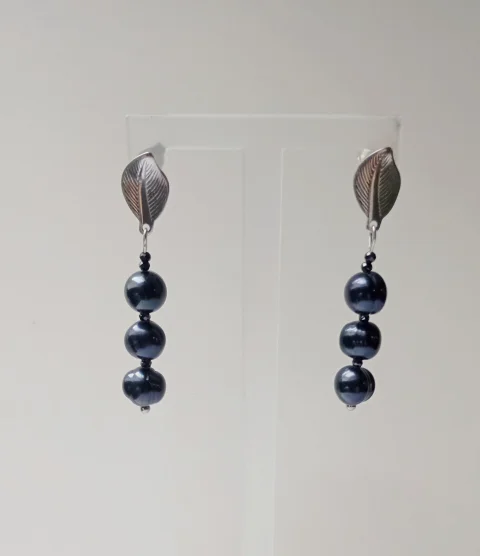 Cercei Perle negre 6-7mm si cubic zirconiu, stil rebel, sofisticat