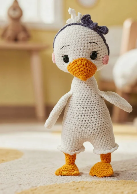 Rățușca Lina – jucărie croșetată amigurumi