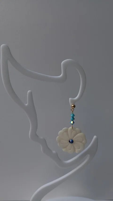 Cerci Floare Sidef cu cristale si margele Swarovski