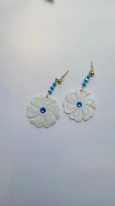 Cerci Floare Sidef cu cristale si margele Swarovski