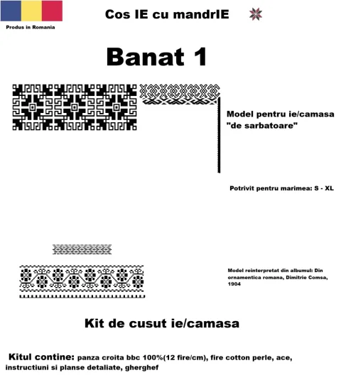 Kit cusut ie tradițională românească – Banat 1