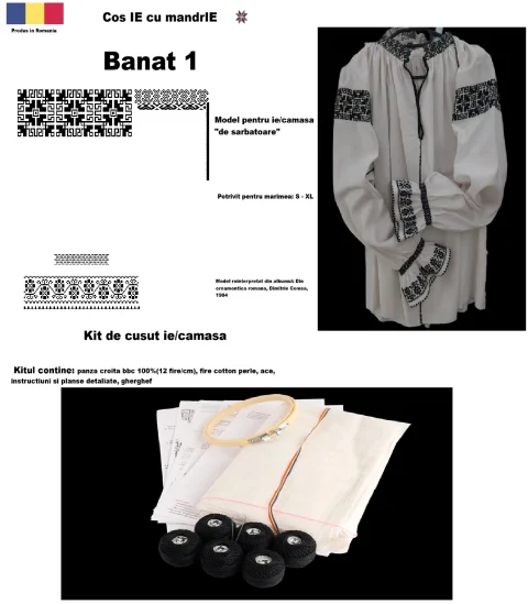 Kit cusut ie tradițională românească – Banat 1