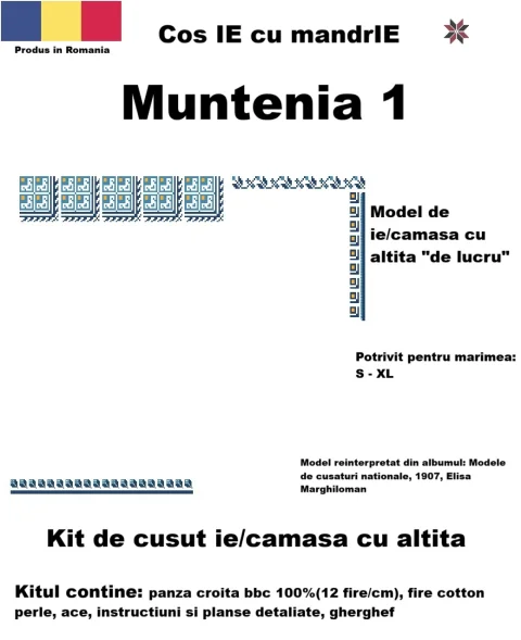 Kit cusut ie tradițională românească – Muntenia 1