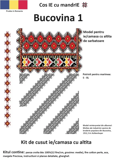 Kit de cusut ie tradițională – Bucovina 1