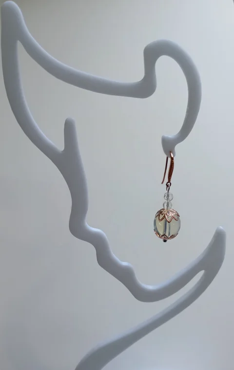 Cercei cu Opalit, opal si accesorii placate roz
