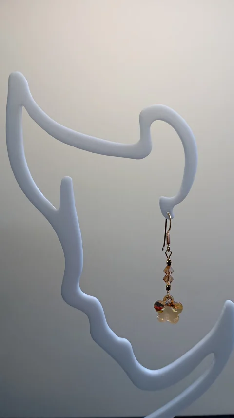 Cercei din argint 925 placati cu aur 18K si cristale Swarovski