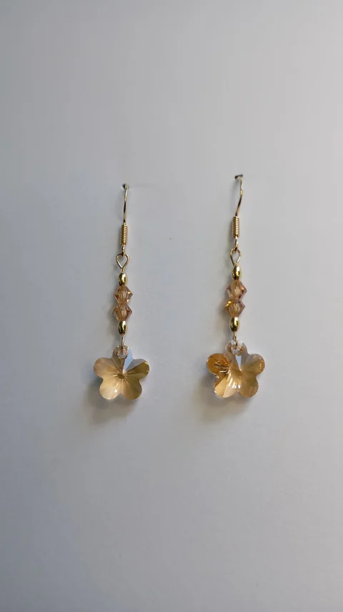 Cercei din argint 925 placati cu aur 18K si cristale Swarovski